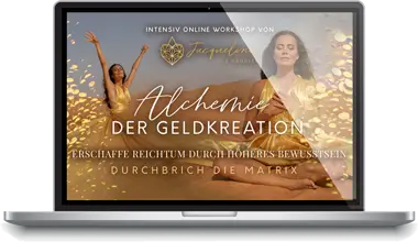 Desktop-Mockup des Online Intuitions Programms "Alchemie der Geldkreation"