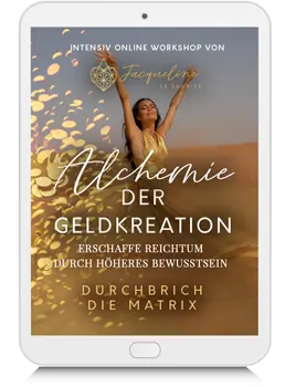 Tablet-Mockup des Online Intuitions Programms "Alchemie der Geldkreation"