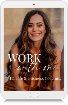 Tablet-Mockup des Online Coachings "Work with me"